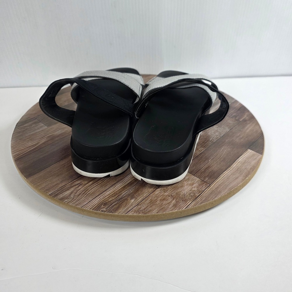 Sorel Roaming Sport Slide Sandals Womens 7 Black White Crisscross Elastic Strap - Picture 5 of 8